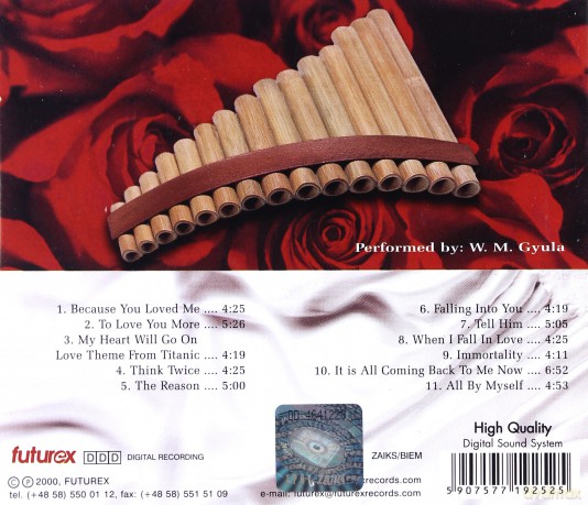 Gyula: Celine Dion - Love Songs For Pan Pipes [CD]
