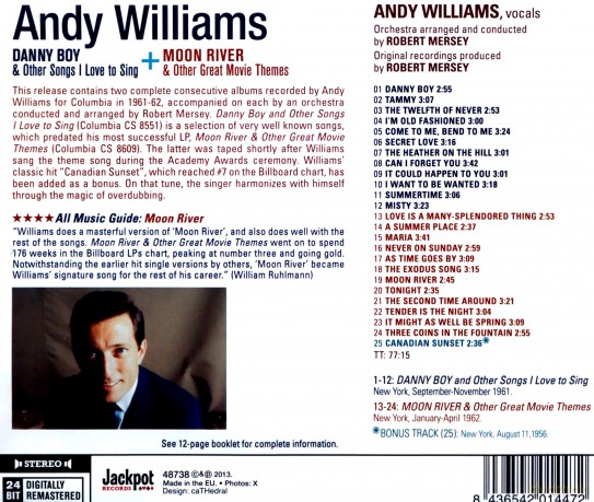 Andy Williams: Danny Boy + Moon River + 1 Bonus Track [CD]