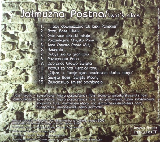Joszko I Jozef Broda: Jalmuzna Postna [CD]