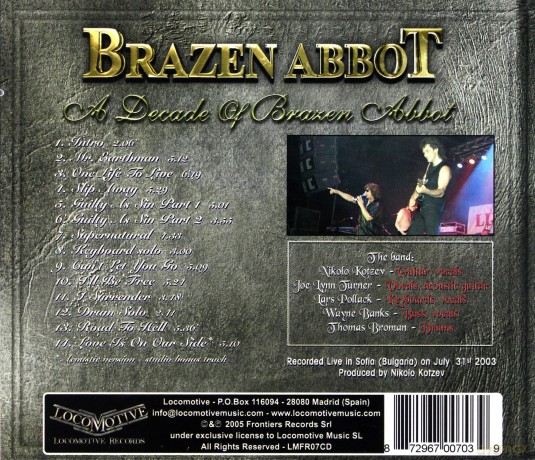 Brazen Abbot: Decade of Brazen Abbot Live [CD]