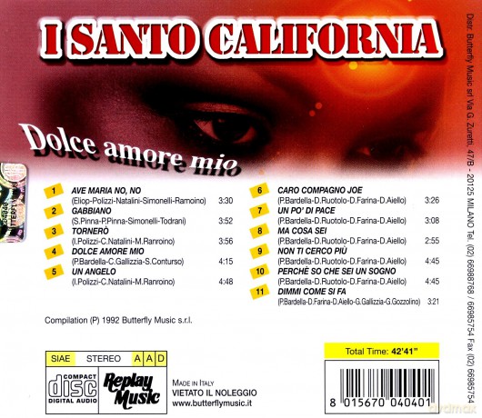 Santo California: Dolce Amore Mio [CD]