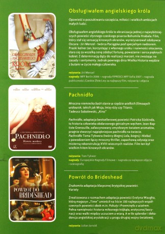 Filmy Kostiumowe: Obsługiwałem Angielskiego Króla / Pachnidło / Powrót do Brideshead [BOX] [3DVD]