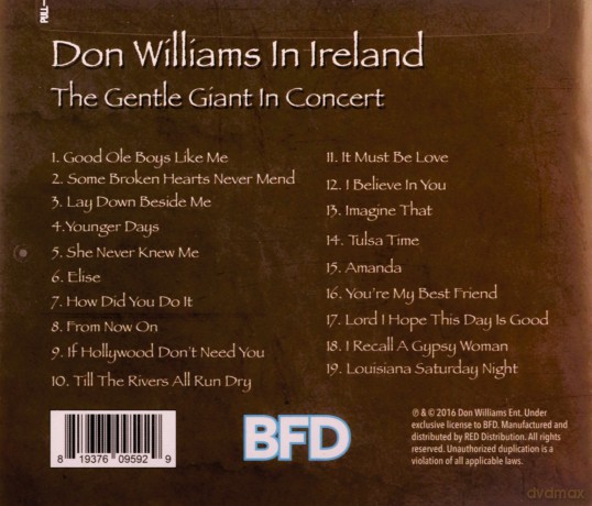 Don Williams: Don Williams In Ireland: Gentle Giant In Concert [CD]