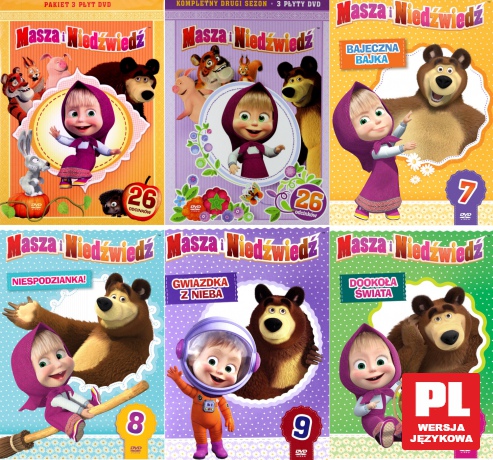 Masza i Niedźwiedź części 1-10 Kolekcja Pakiet [10DVD]