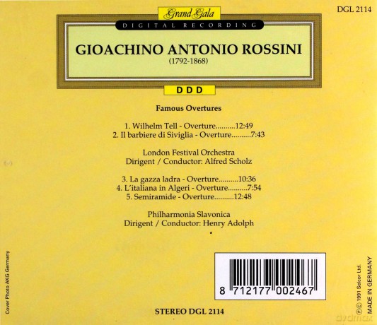 Gioachino Rossini: Famous Overtures [CD]