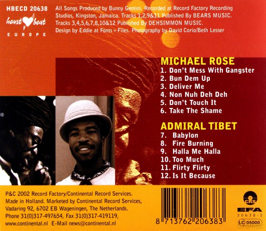 Michael Rose/admiral Tibet: Fire Fire Burning [CD]