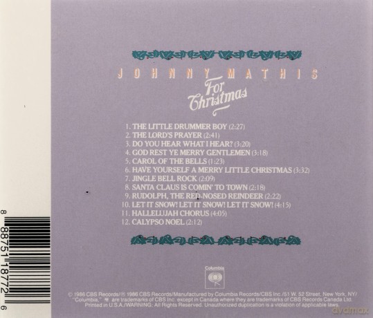 Johnny Mathis: For Christmas [CD]