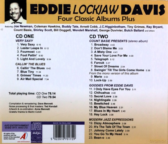 Eddie Lockjaw Davis: Four Classic Albums Plus [2CD]