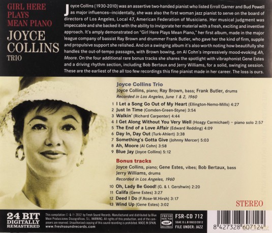 Joyce Collins Trio: Girl Here Plays Mean... [CD]