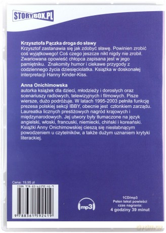 Krzysztofa Pączka droga do sławy - Anna Onichimowska [AUDIOBOOK] [CD-MP3]