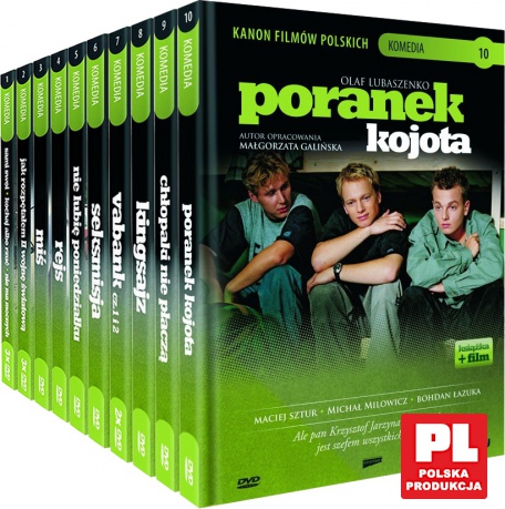 Kanon Filmów Polskich Komedie: Chłopaki nie płaczą / Jak rozpętałem II Wojnę Światową / Kingsajz / Kochaj albo rzuć / Nie ma mocnych / Sami swoi / Miś / Nie lubię poniedziałku / Poranek kojota / Rejs / Seksmisja / Vabank 1 i 2 [13DVD]
