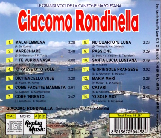 Giacomo Rondinella: Grandi Voci Della Canzone Napoletana [CD]