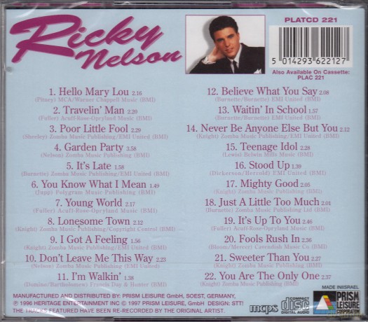 Ricky Nelson: Greatest Hits [CD]