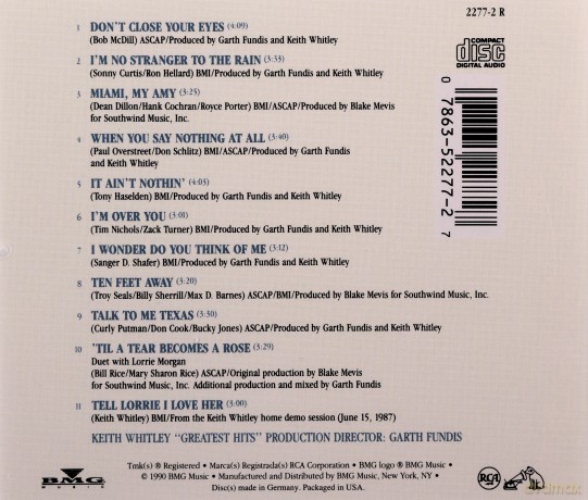Keith Whitley: Greatest Hits [CD]