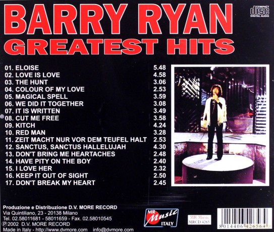 Barry Ryan: Greatest Hits [CD]