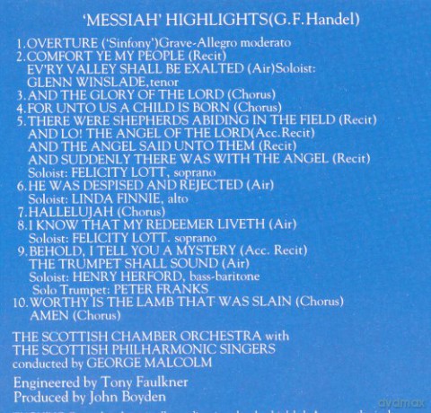 Felicity Lott: Handel: Highlights From 'Messiah' [CD]