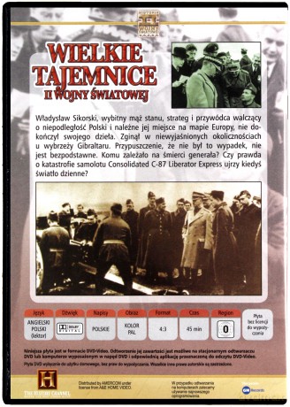 Wielkie Tajemnice II Wojny Światowej 03:Tajemnica śmierci gen. Sikorskiego [DVD]