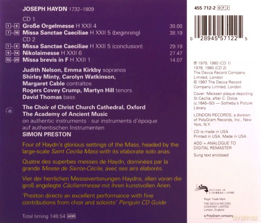 Christopher Hogwood: Haydn: Masses [2CD]