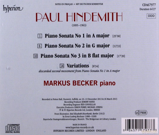 Markus Becker: Hindemith: Piano Sonatas [CD]