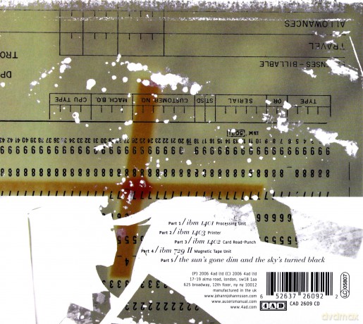 Johann Johannsson: Ibm1401, A Users Manual [CD]