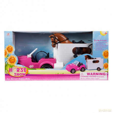 Auto dla lalek z przyczepą dla konia