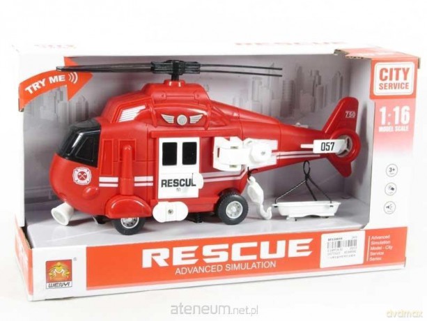 Helikopter ze światłem i dźwiękiem strażacki 30 cm