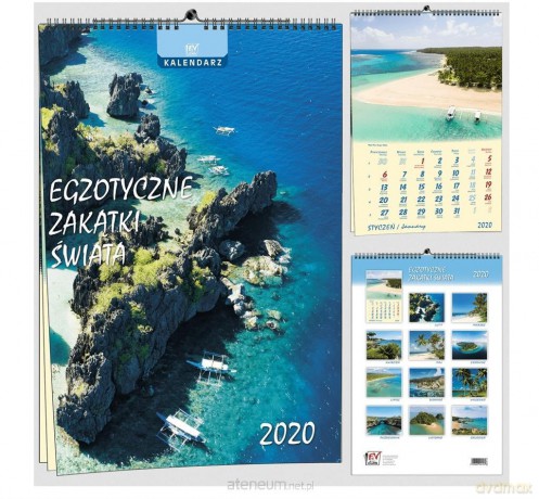 Kalendarz 2020 13 Plansz B3 - Egzotyczne zakątki [KALENDARZ]