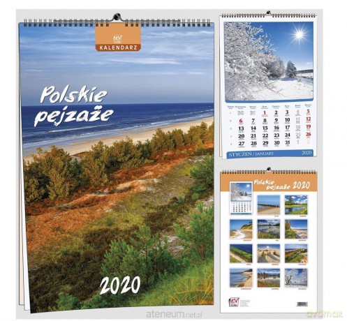 Kalendarz 2020 13 Plansz B3 - Pl pejzaże [KALENDARZ]