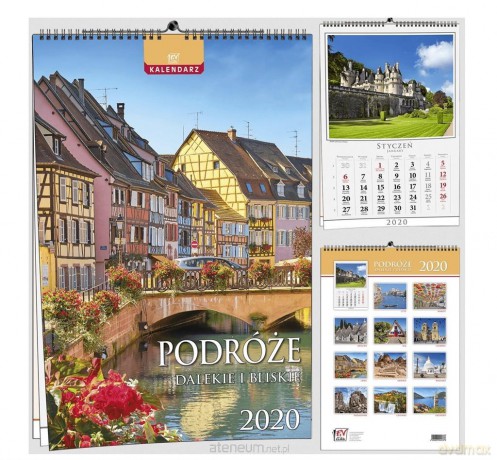 Kalendarz 2020 13 Plansz B3 - Podróże [KALENDARZ]