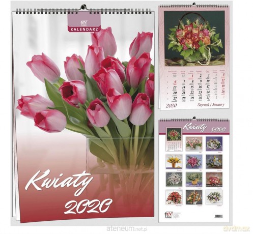 Kalendarz 2020 7 Plansz B3 - Kwiaty [KALENDARZ]