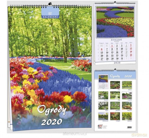 Kalendarz 2020 7 Plansz B3 - Ogrody [KALENDARZ]