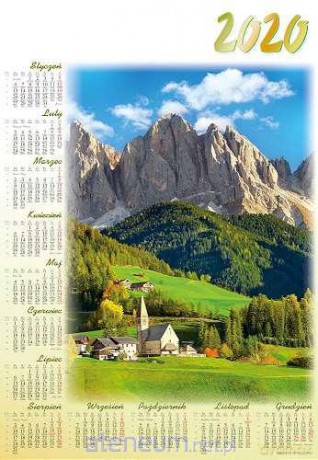 Kalendarz 2020 jednoplanszowy Dolomity [KALENDARZ]