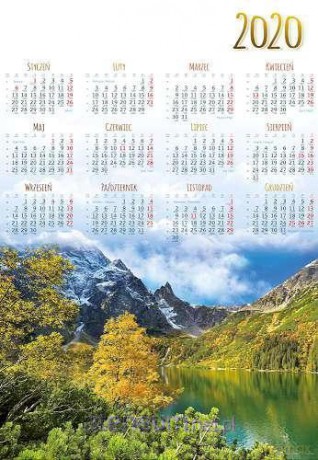 Kalendarz 2020 jednoplanszowy Morskie Oko [KALENDARZ]