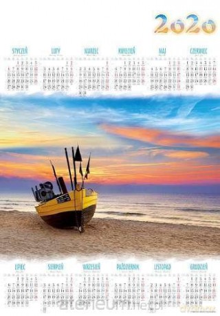Kalendarz 2020 jednoplanszowy Plaża [KALENDARZ]