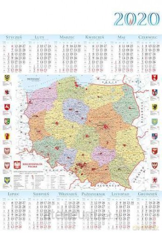 Kalendarz 2020 jednoplanszowy Polska [KALENDARZ]