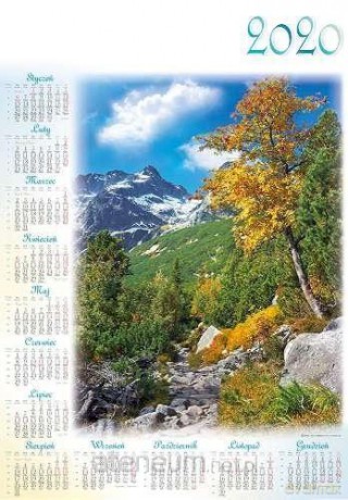 Kalendarz 2020 jednoplanszowy Tatry [KALENDARZ]