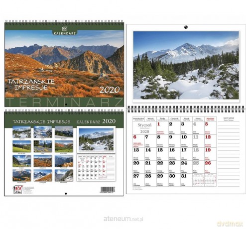 Kalendarz 2020 terminarz A4 poziomy Tatry impresje [KALENDARZ]