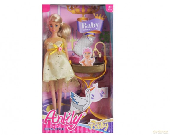 Lalka 30 cm w ciąży + akcesoria