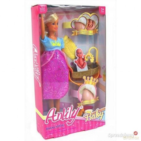 Lalka 30 cm w ciąży + akcesoria