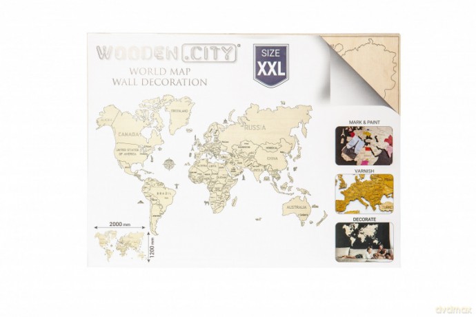 Mapa świata rozmiar XXL kolor dark [PUZZLE]