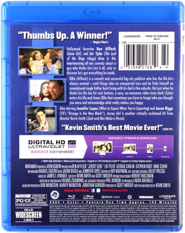 Jersey Girl (Dziewczyna z Jersey) [Blu-Ray]