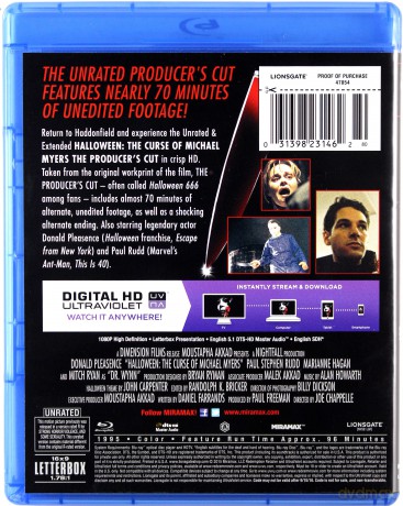 Halloween: The Curse of Michael Myers (Przekleństwo Michaela Myersa) [Blu-Ray]