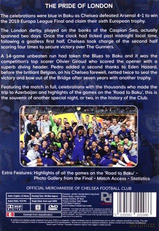 2019 Europa League Final - Chelsea 4 Arsenal 1 [DVD]