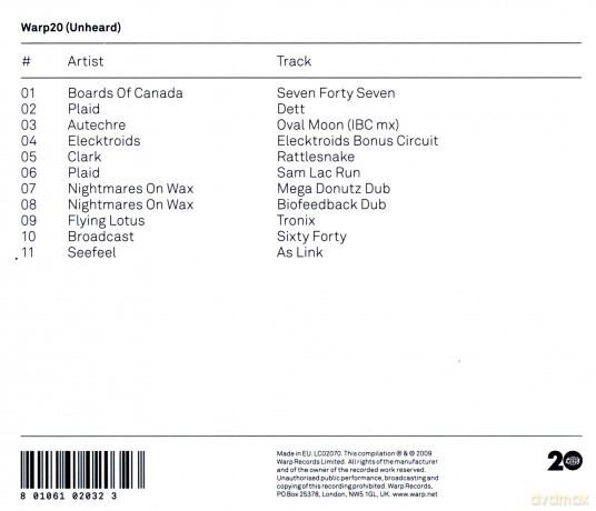 Warp 20 (Unheard) [CD]