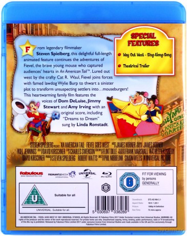 An American Tail - Fievel Goes West (Amerykańska opowieść: Fievel rusza na Zachód) [Blu-Ray]