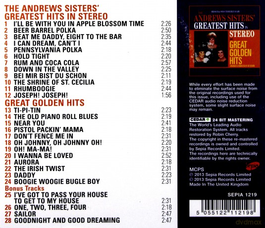 Andrews Sisters: Greatest Hits In Stereo [CD]