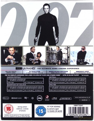007 James Bond The Daniel Craig Collection: Casino Royale / Quantum of Solace / Skyfall / Spectre [BOX] [4xBlu-Ray 4K]+[4xBlu-Ray]
