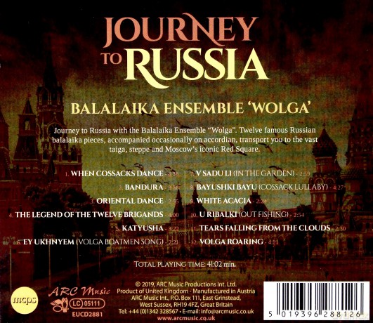 Balalaika Ensemble Wolga: Journey To Russia [CD]