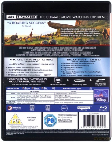 The Lion King (Król Lew) (Disney) [Blu-Ray 4K]+[Blu-Ray]