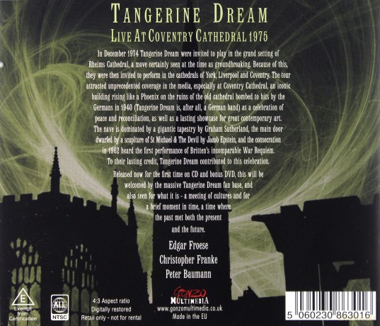 Tangerine Dream: Live At Coventry Cathedral [CD]+[DVD]
